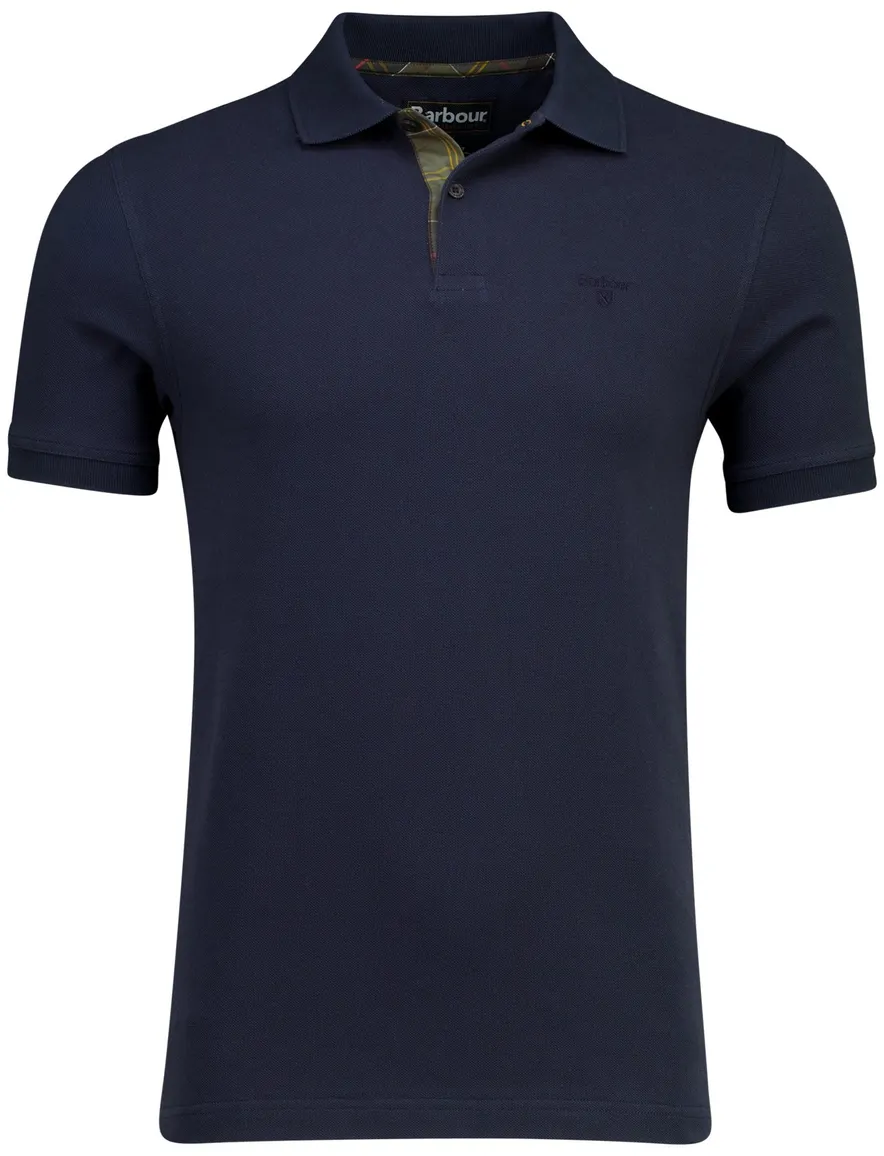 Barbour Tailored Fit polo 2 knoops donkerblauw