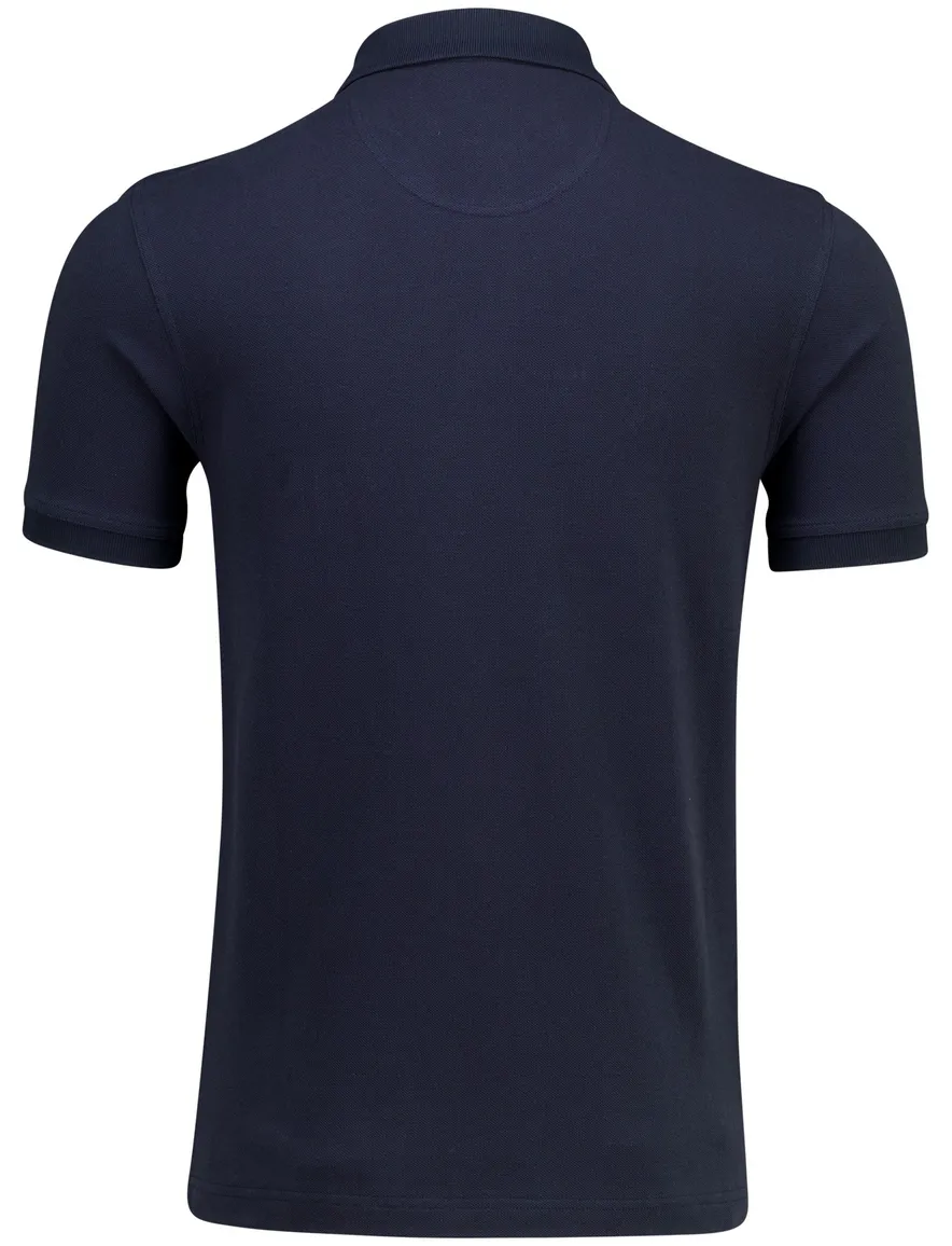 Barbour Tailored Fit polo 2 knoops donkerblauw
