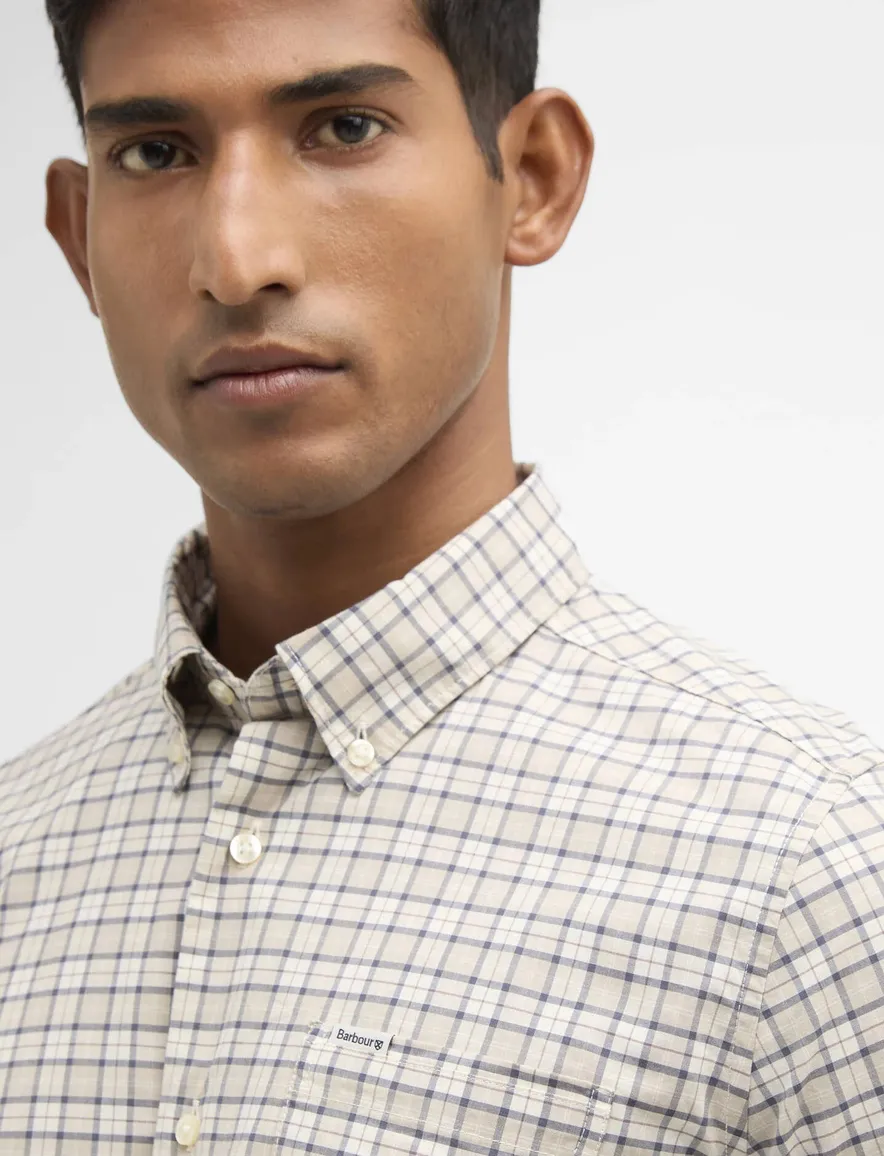 Barbour Tailored Fit overhemd beige geruit