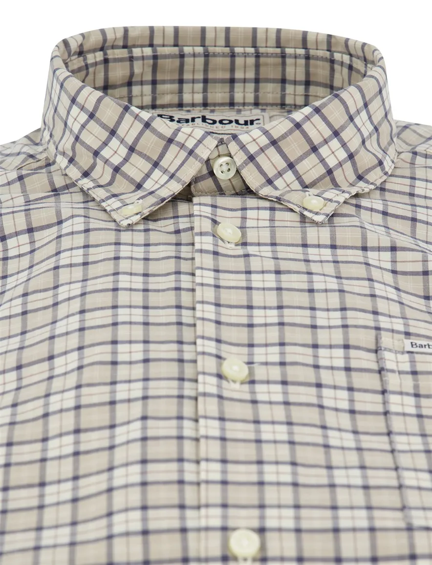 Barbour Tailored Fit overhemd beige geruit