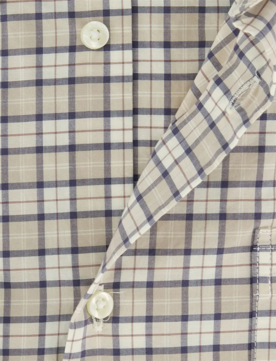 Barbour Tailored Fit overhemd beige geruit