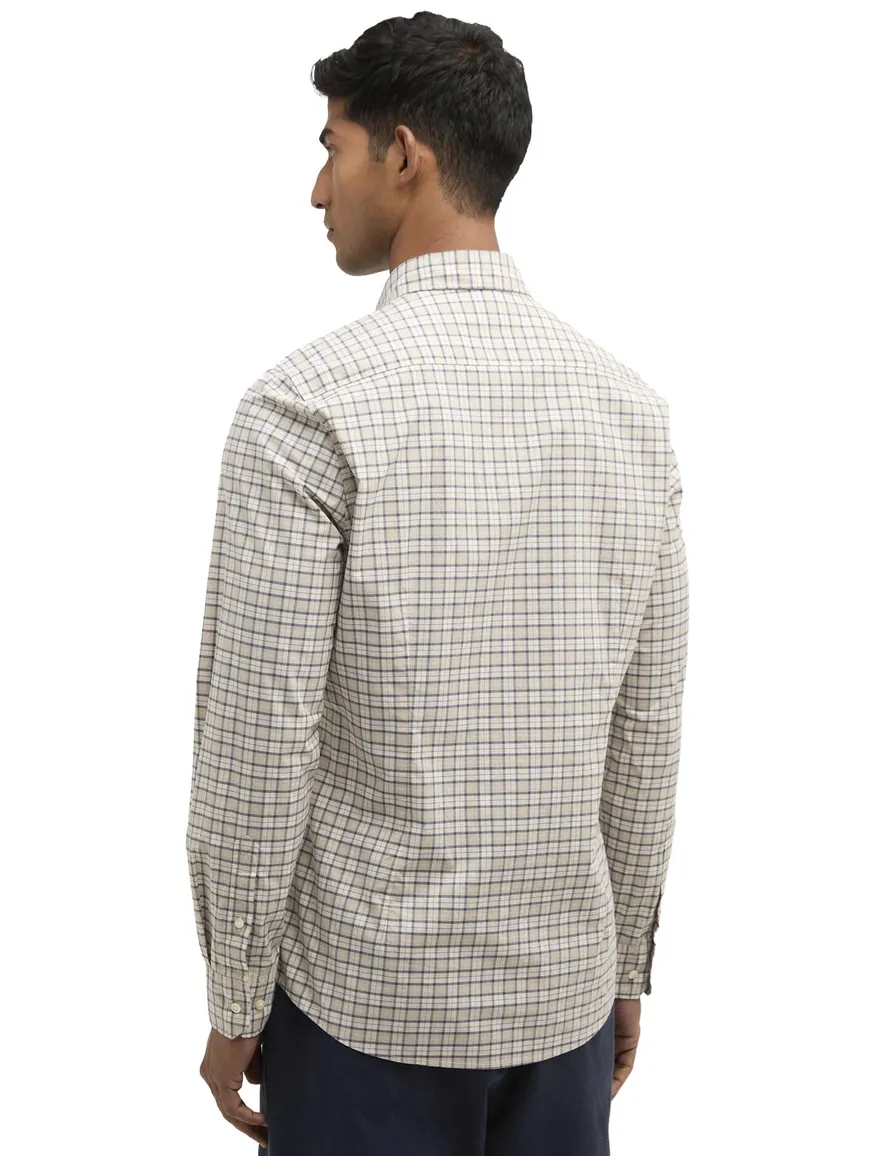 Barbour Tailored Fit overhemd beige geruit