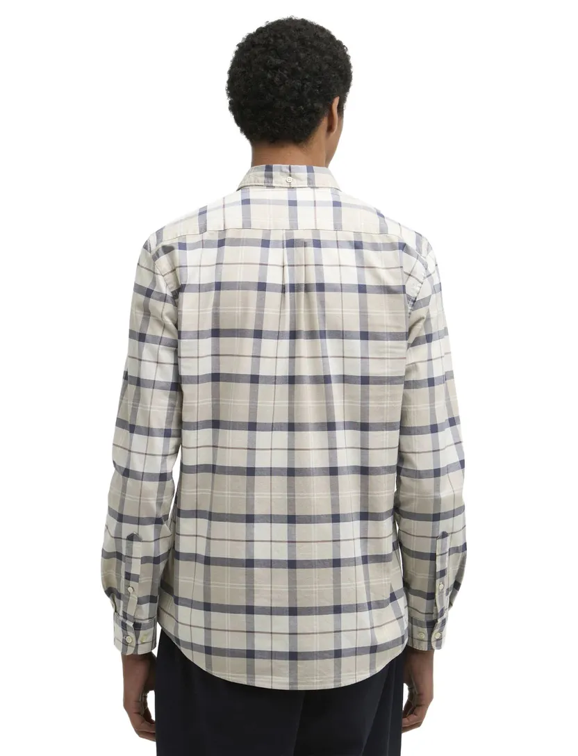 Geruit overhemd Barbour Tailored Fit blauw met borstzak