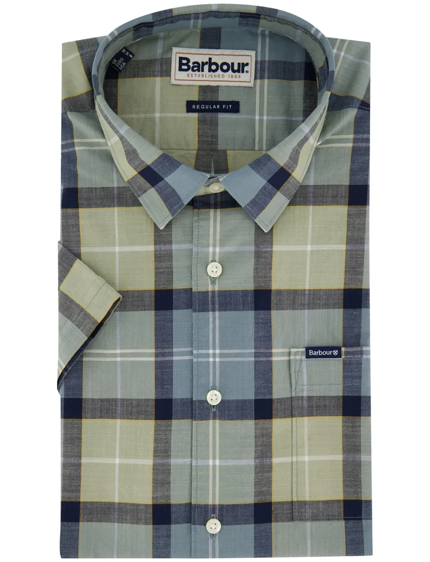 Barbour overhemd Regular Fit groen met borstzak