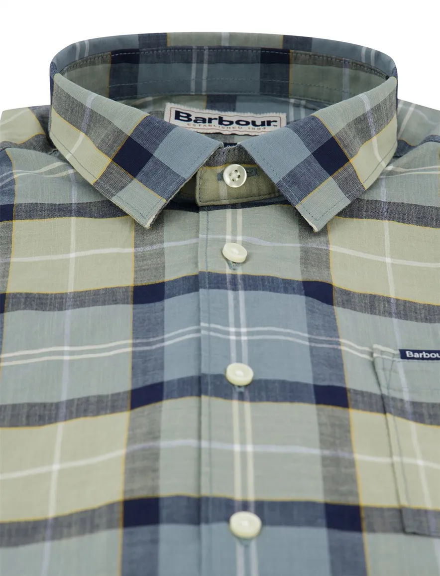 Barbour overhemd Regular Fit groen met borstzak