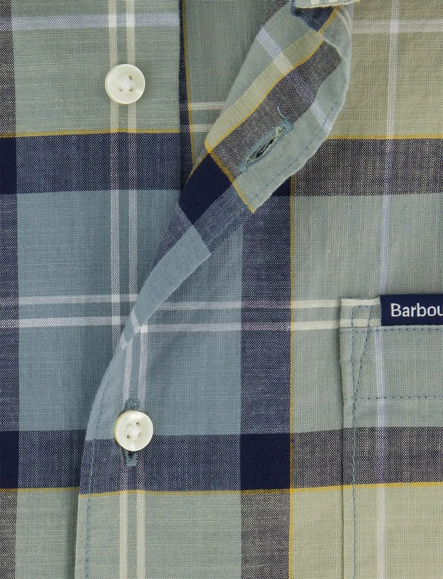 Barbour overhemd Regular Fit groen met borstzak
