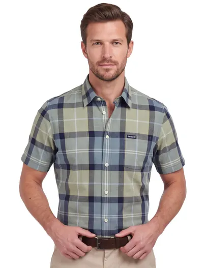 Barbour Barbour overhemd Regular Fit groen met borstzak