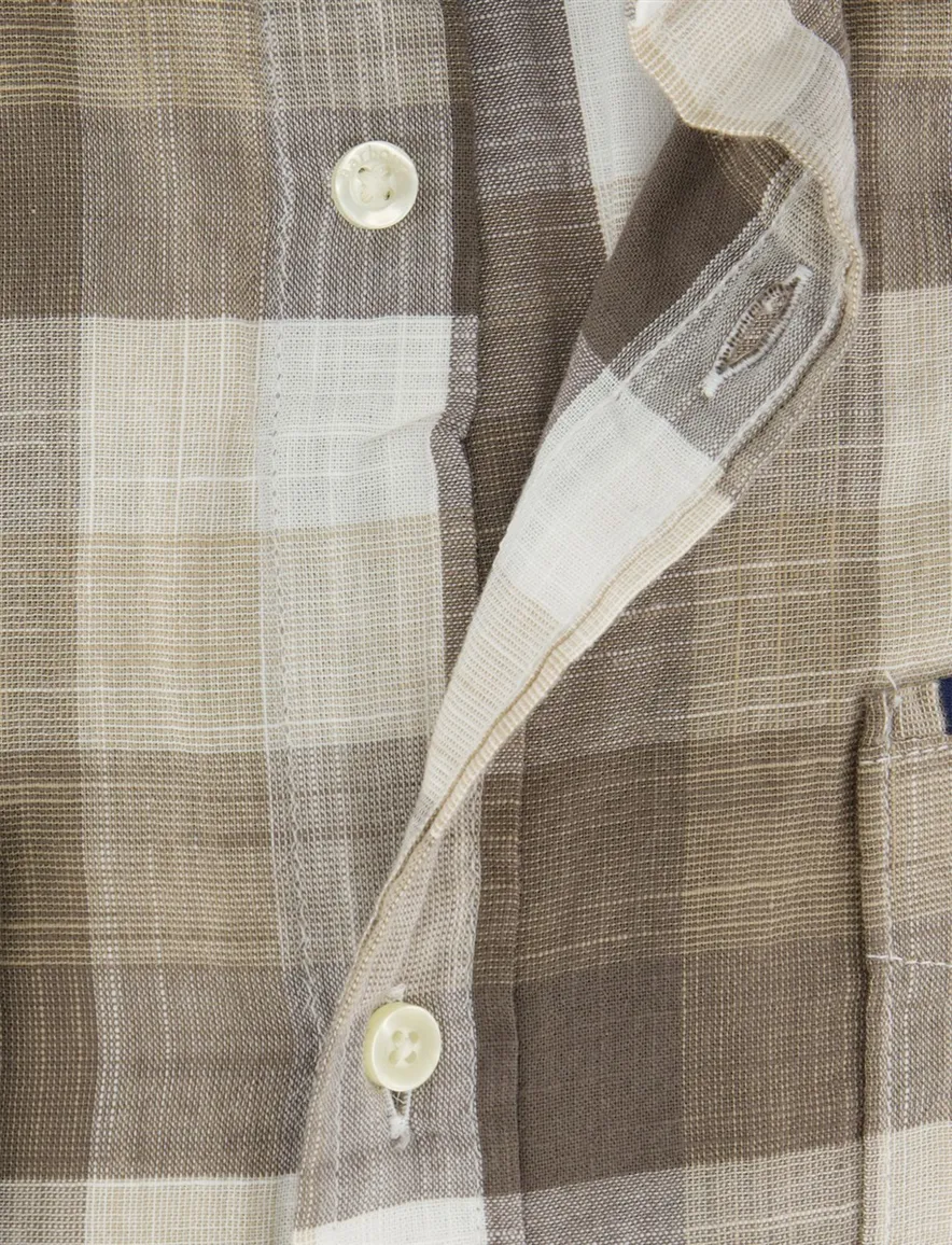 Barbour overhemd Tailored Fit bruin geruit