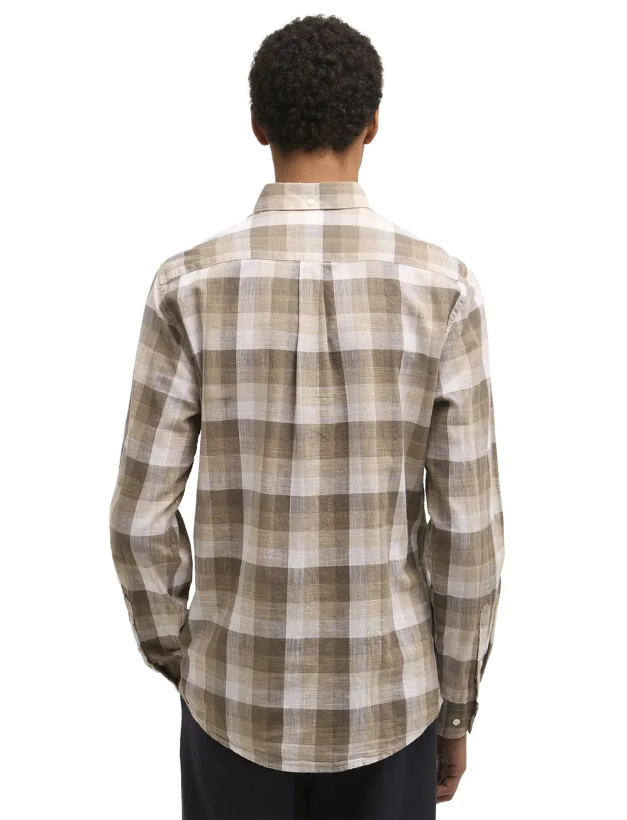 Barbour overhemd Tailored Fit bruin geruit