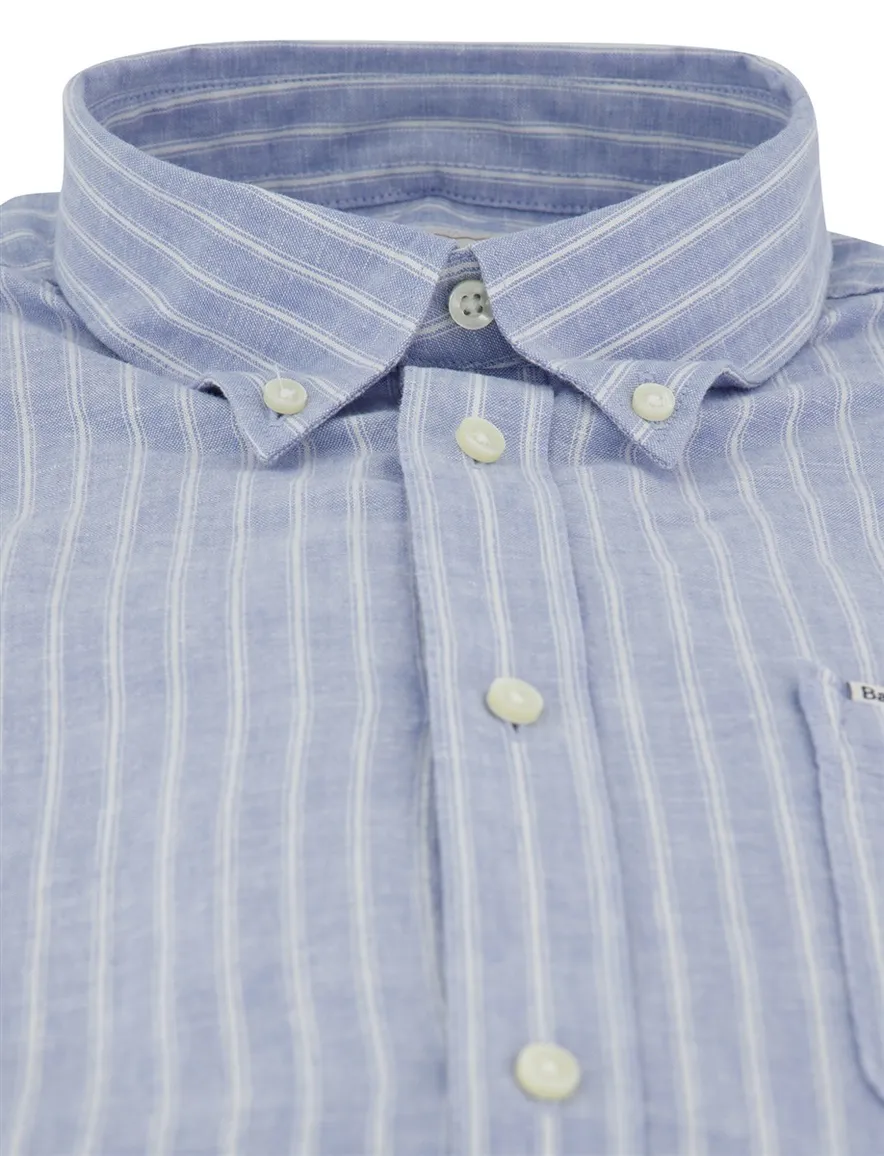 Barbour overhemd Tailored Fit blauw gestreept
