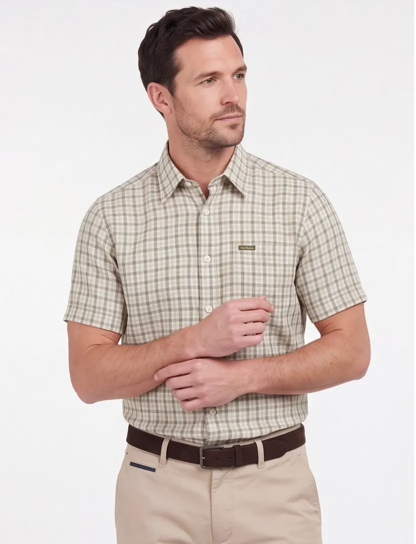 Groen Barbour overhemd Relaxed Fit met borstzak