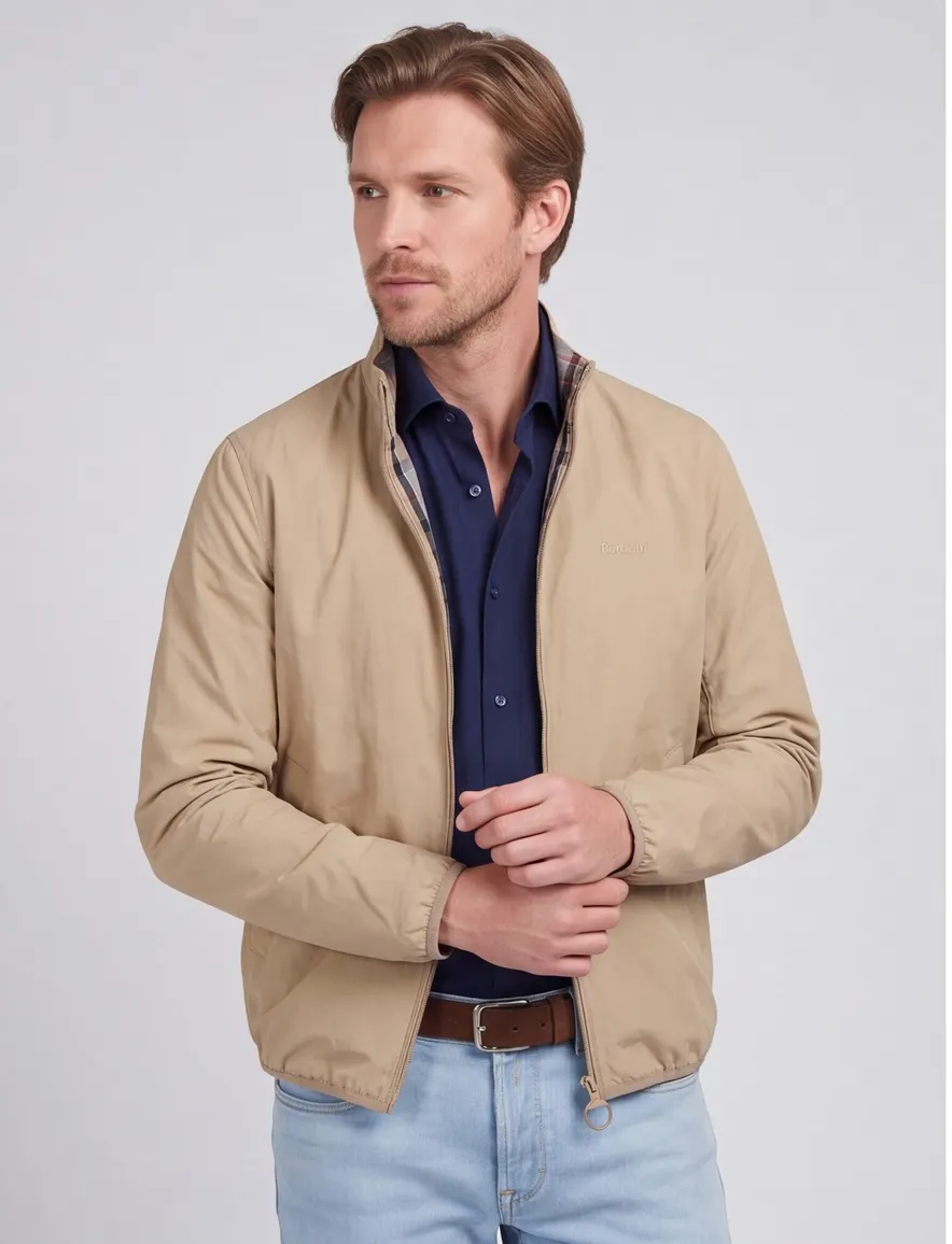 Barbour zomerjas beige reversible rits