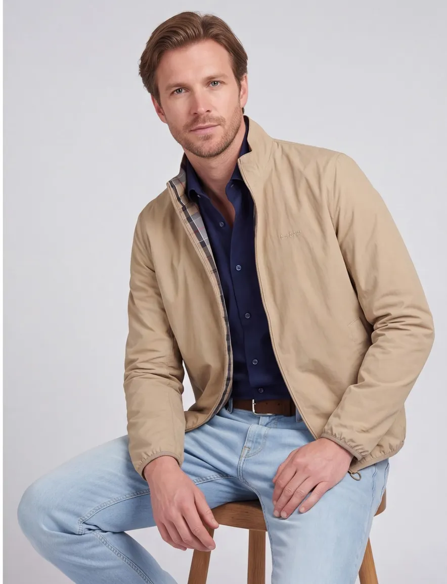 Barbour zomerjas beige reversible rits