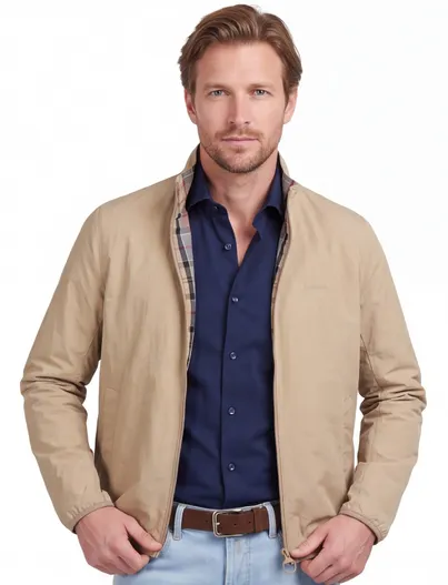 Barbour Zomerjas Barbour beige reversible waterdicht kort