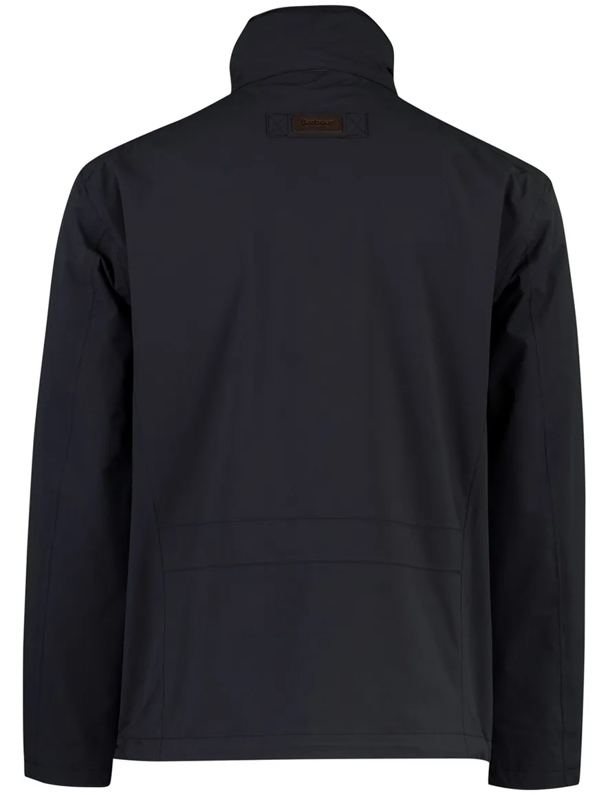 donkerblauwe Barbour zomerjas rits en knopen