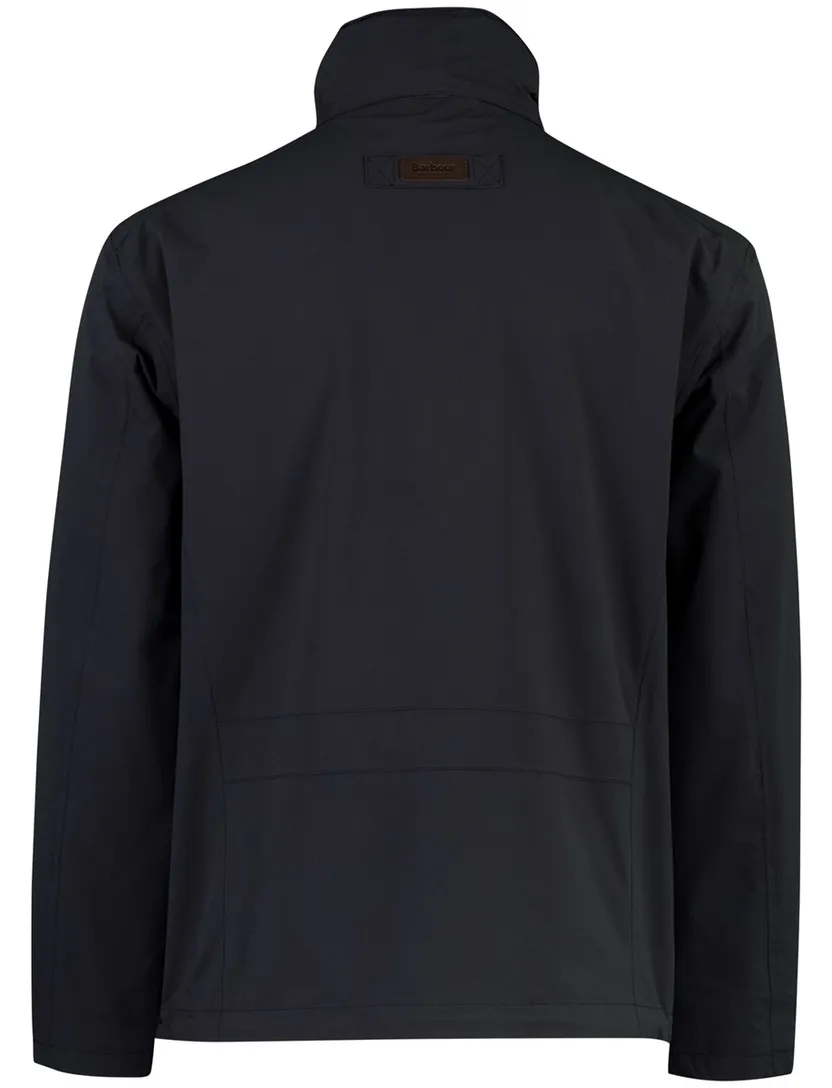 Windjack Barbour donkerblauw knopen waterafstotend capuchon