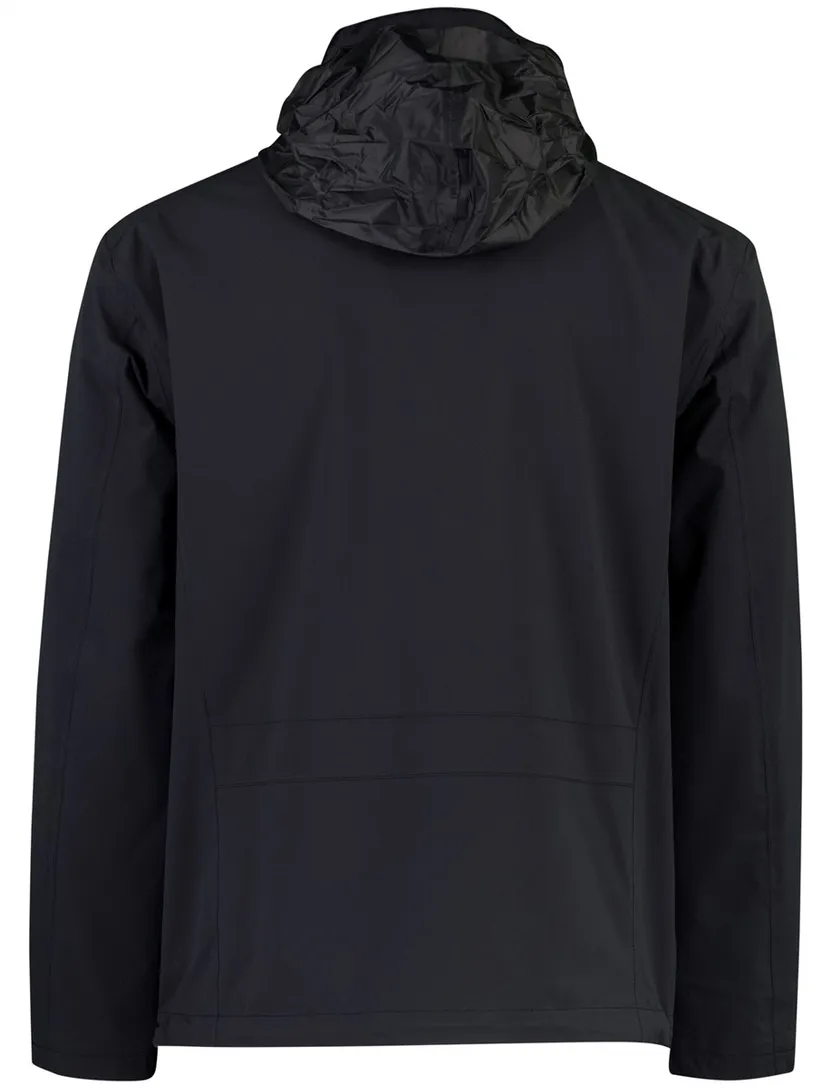 Windjack Barbour donkerblauw knopen waterafstotend capuchon