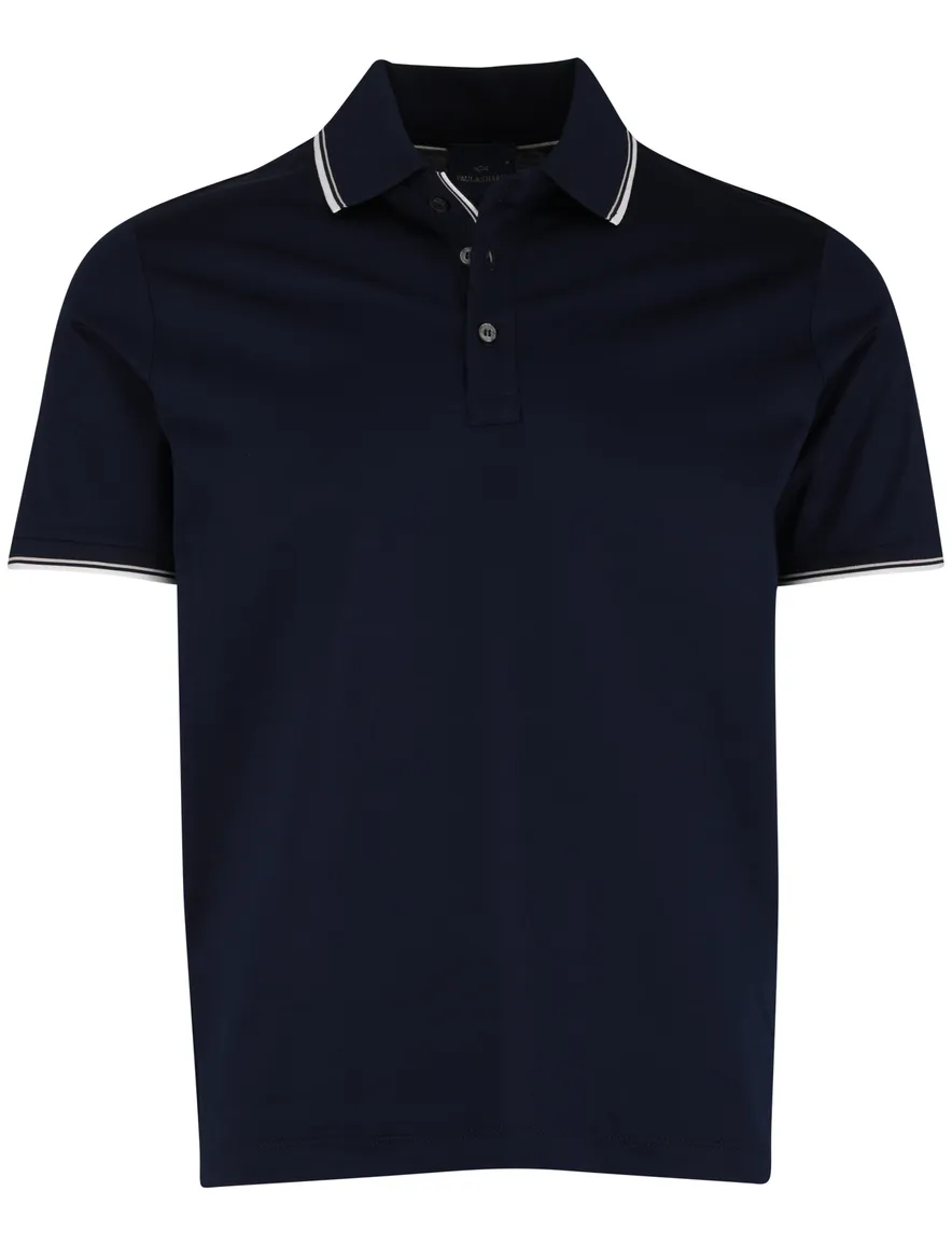Paul & Shark Polo Donkerblauw witte streep mouw en boord