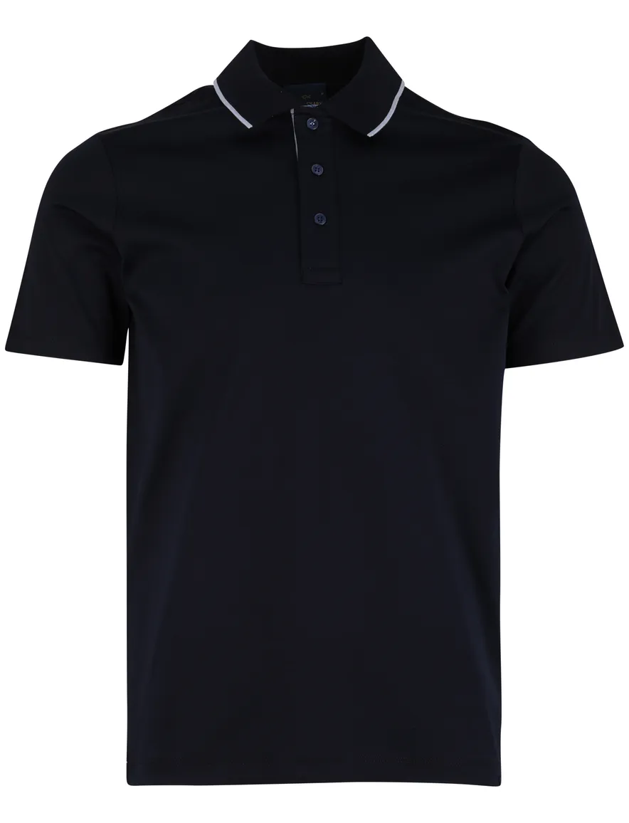 Paul & Shark Polo Donkerblauw effen rand op boord
