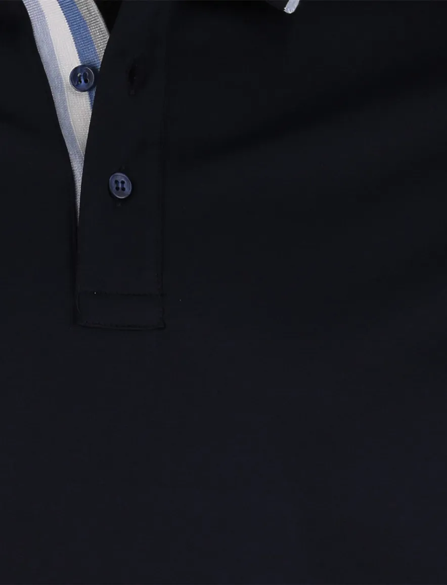 Paul & Shark Polo Donkerblauw effen rand op boord