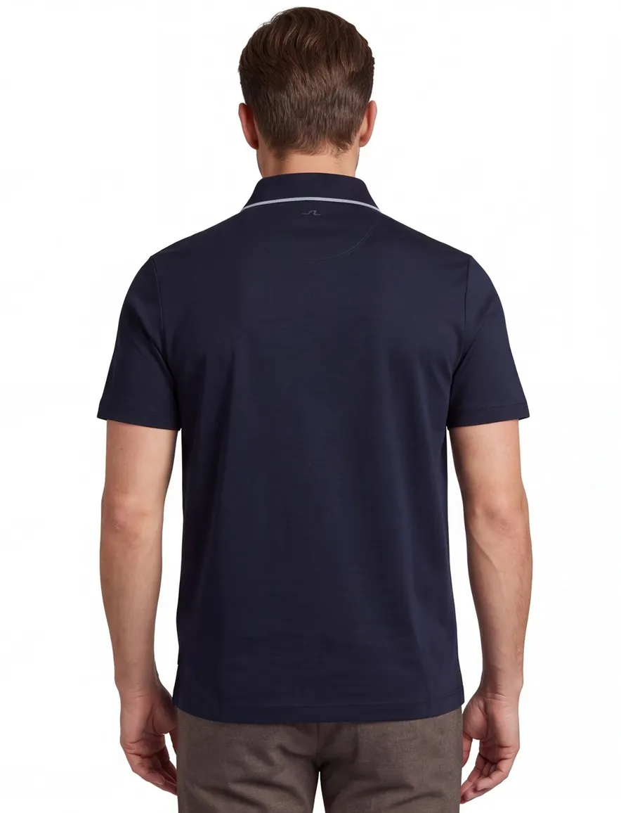 Paul & Shark Polo Donkerblauw effen rand op boord