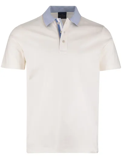 Paul & Shark Paul & Shark Polo Creme met blauwe boord met rand