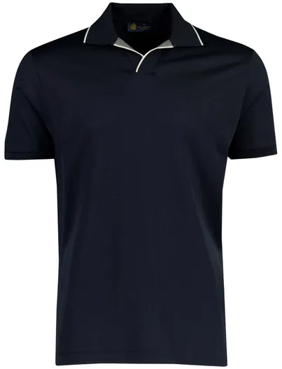 Paul & Shark Poloshirt Paul & Shark donkerblauw zijde v-hals