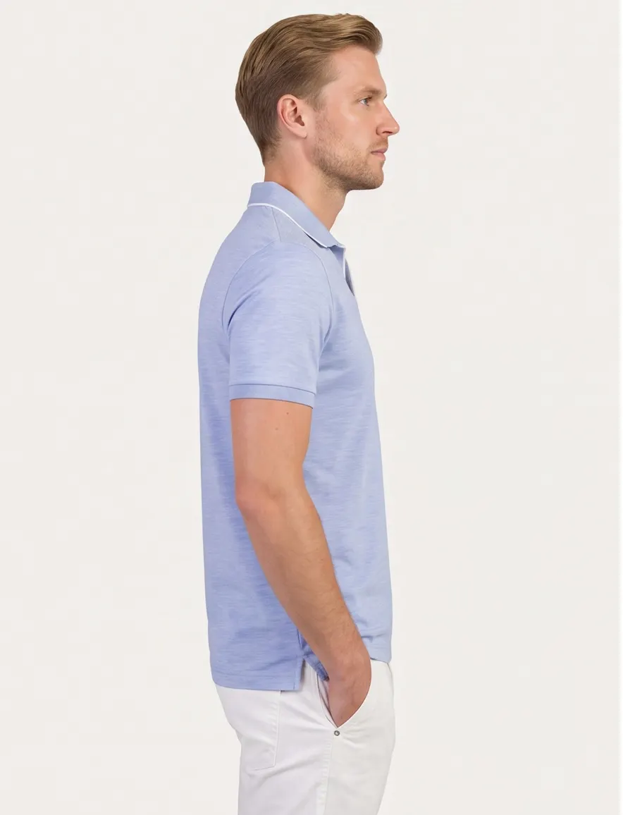 lichtblauw poloshirt normale fit Paul & Shark