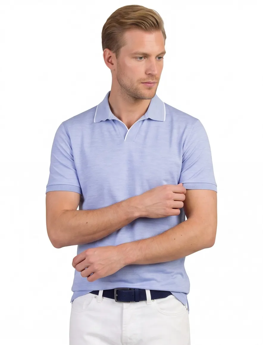 lichtblauw poloshirt normale fit Paul & Shark