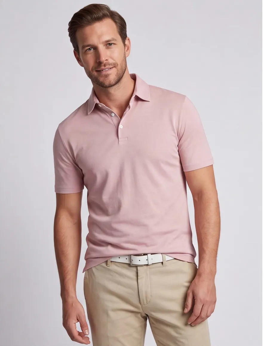 Paul & Shark poloshirt roze effen wijde fit