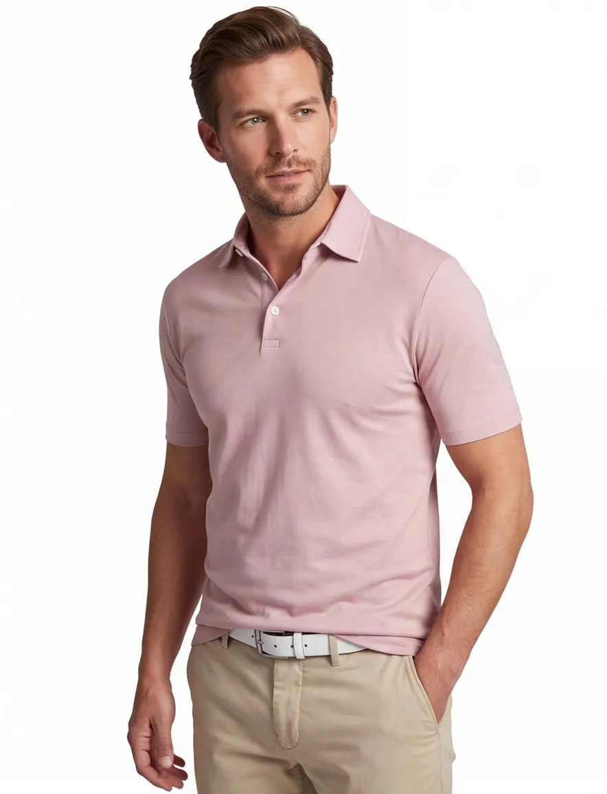 Paul & Shark poloshirt roze effen wijde fit