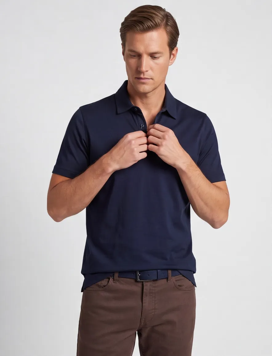 Paul & Shark Polo Donkerblauw effen donkere knoop