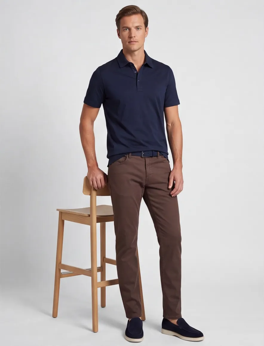 Paul & Shark Polo Donkerblauw effen donkere knoop