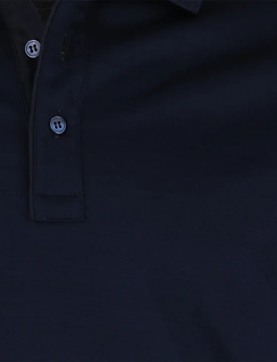 Paul & Shark Polo Donkerblauw effen donkere knoop