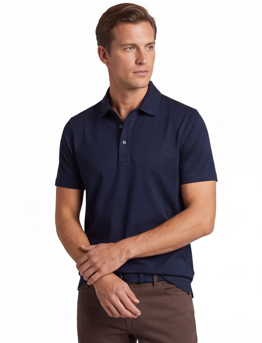 Paul & Shark Polo Donkerblauw effen donkere knoop
