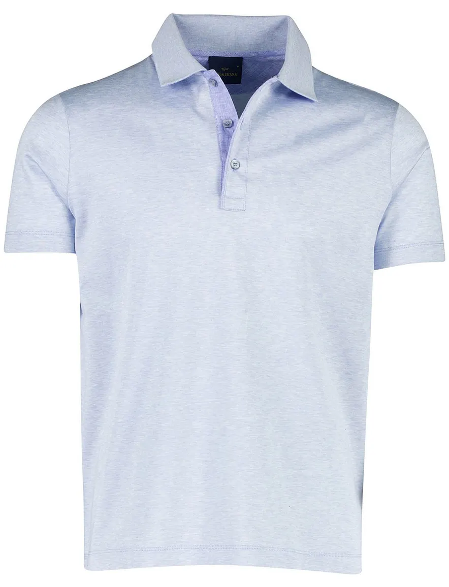 Paul & Shark poloshirt 3 knoops lichtblauw