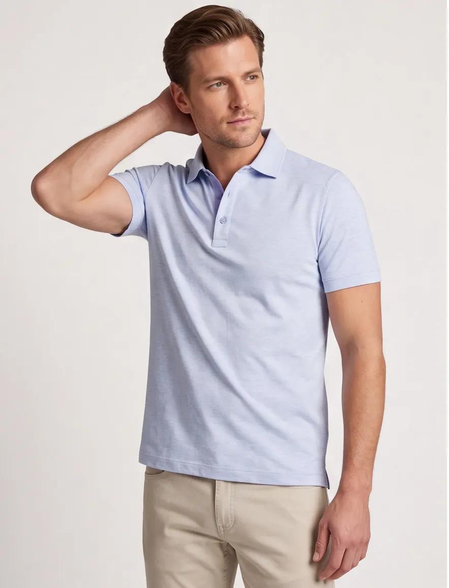Paul & Shark poloshirt 3 knoops lichtblauw