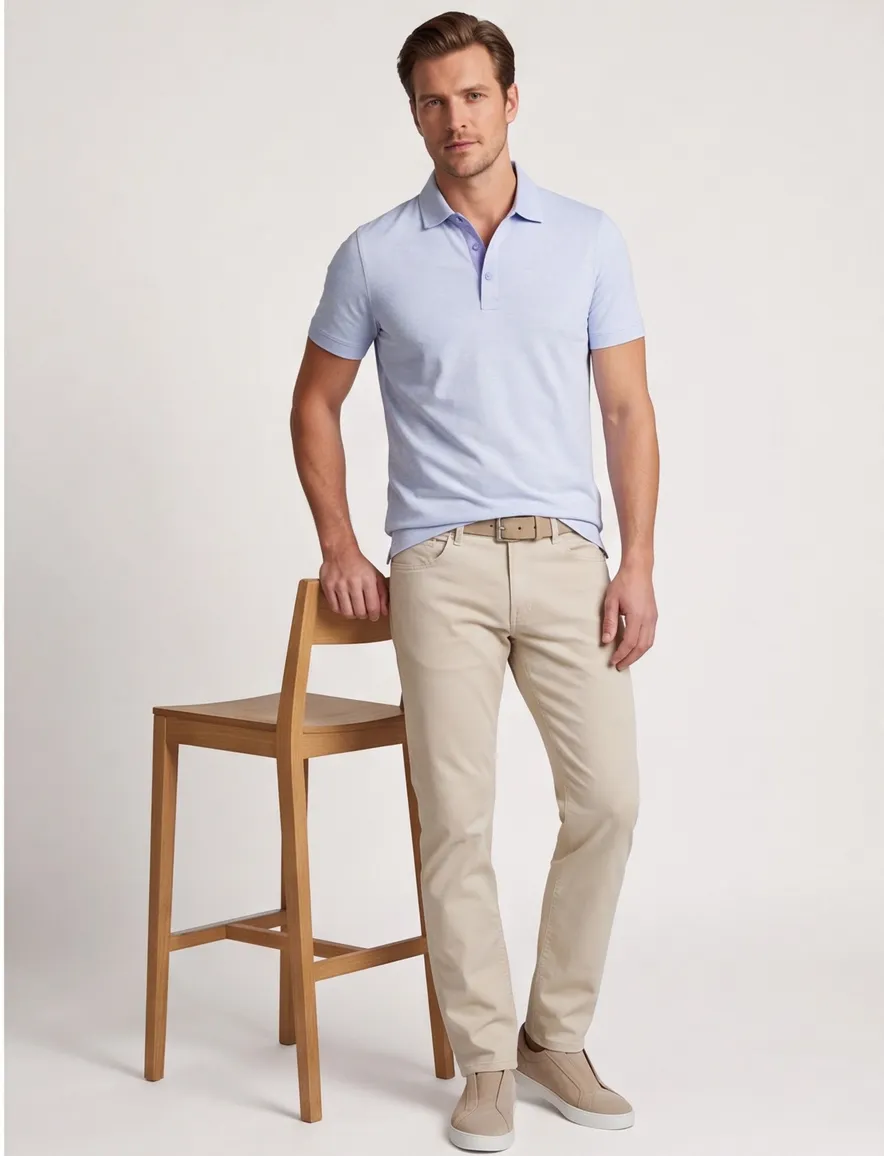 Paul & Shark poloshirt 3 knoops lichtblauw