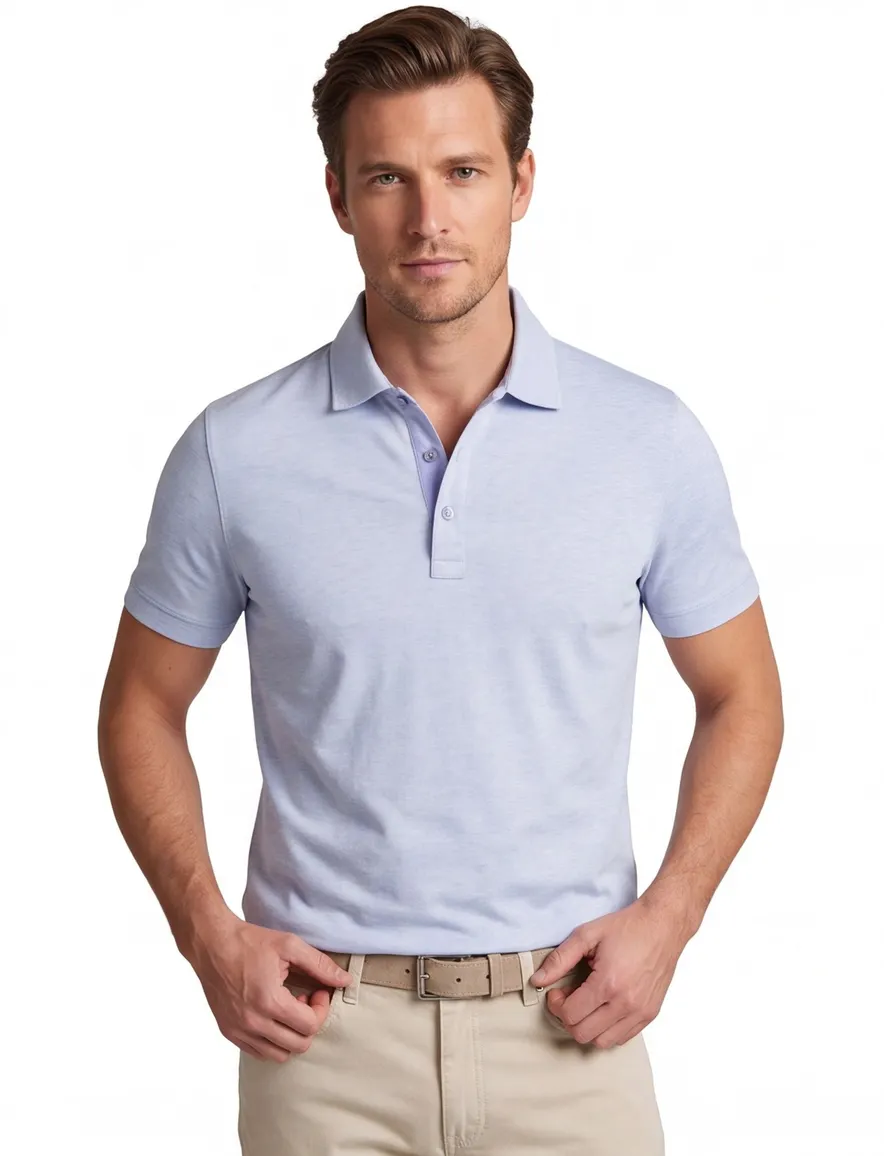Paul & Shark poloshirt 3 knoops lichtblauw