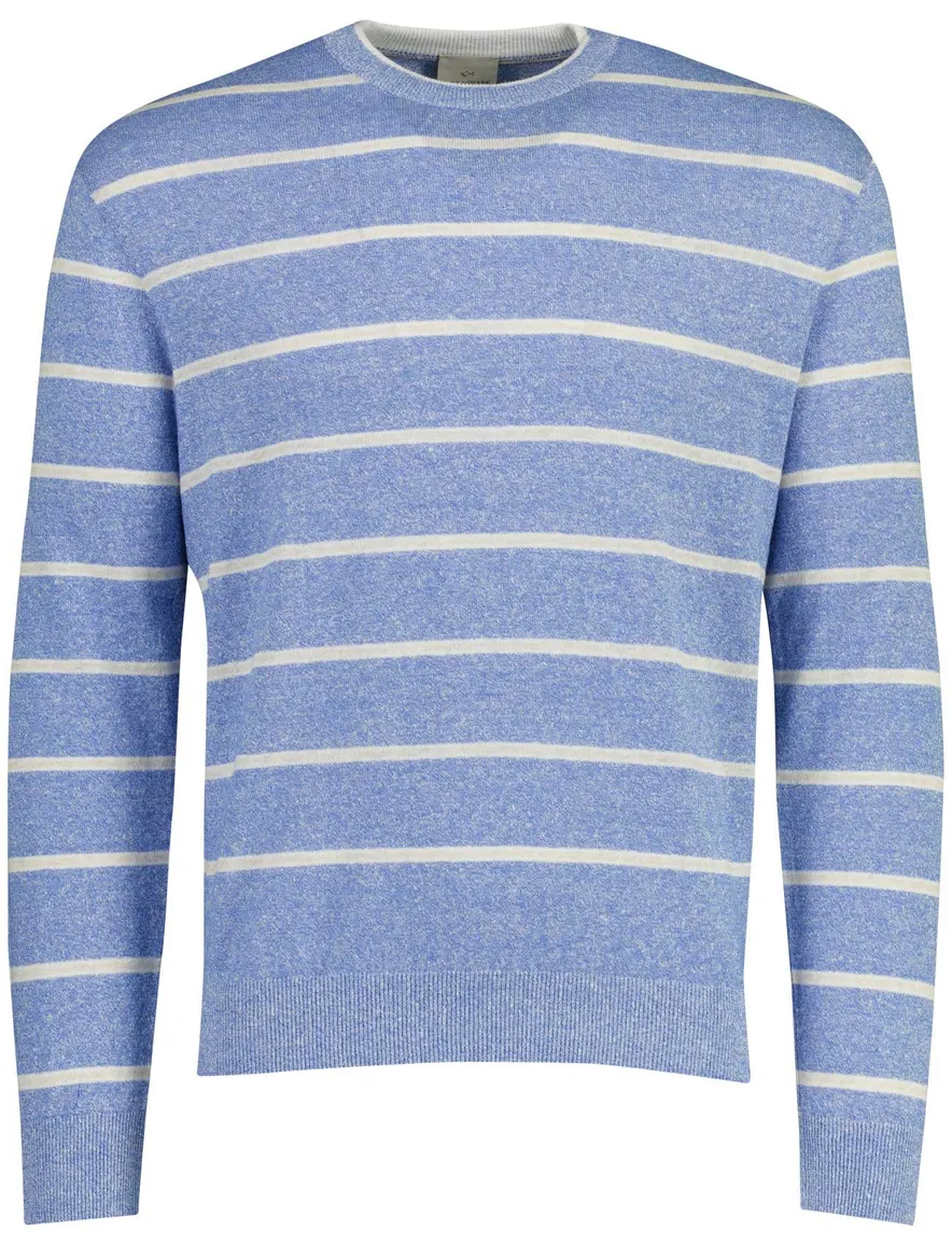 Trui Paul & Shark blauw met witte strepen linnen