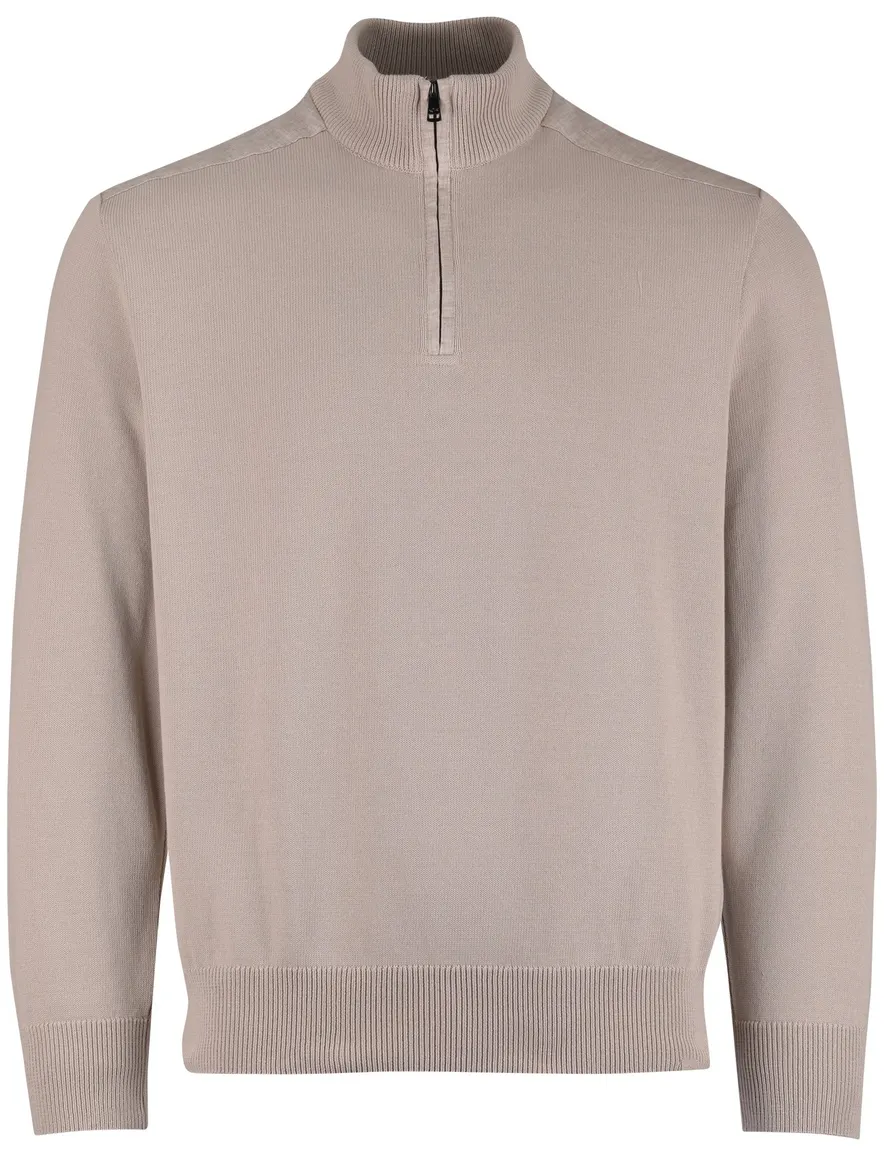 Beige half zip trui Paul & Shark gebreid katoen