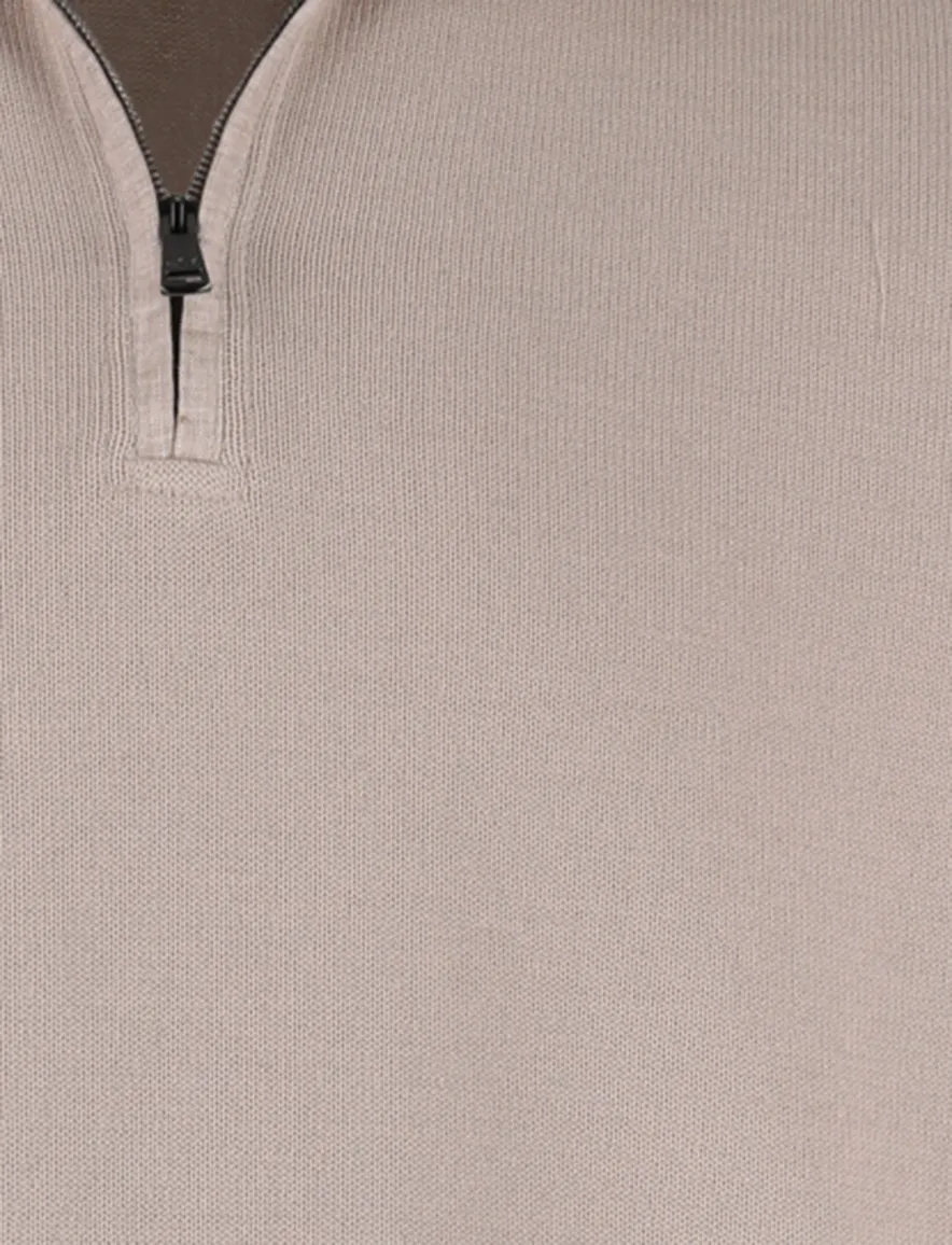 Beige half zip trui Paul & Shark gebreid katoen