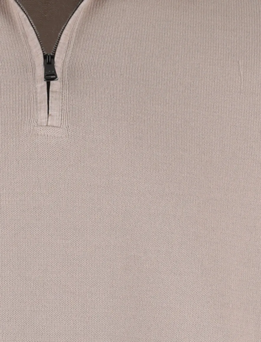 Beige half zip trui Paul & Shark gebreid katoen