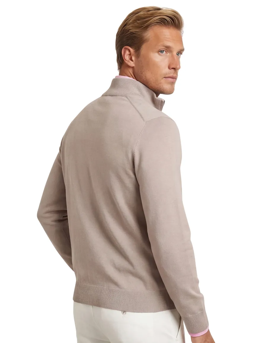 Beige half zip trui Paul & Shark gebreid katoen