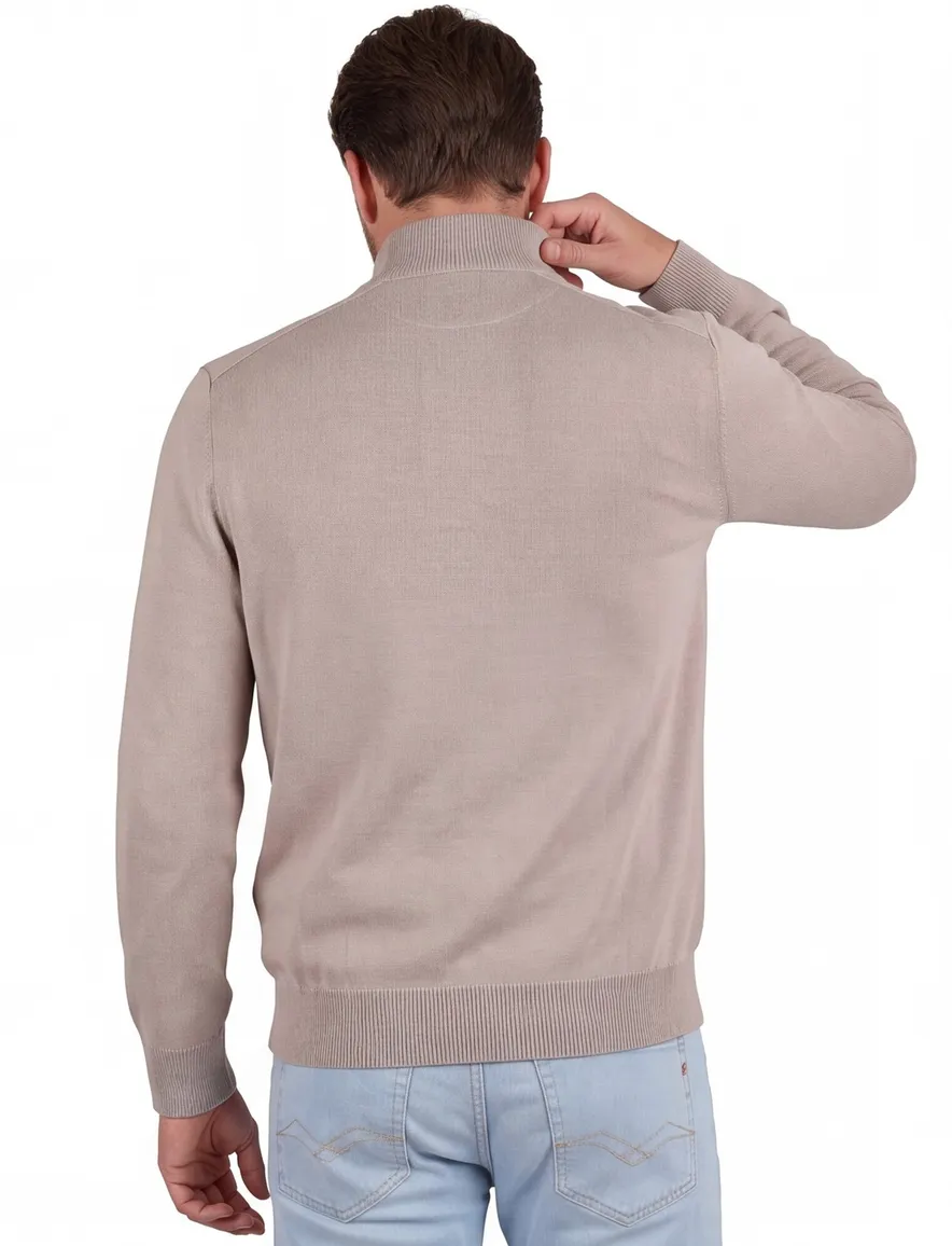 Beige half zip trui Paul & Shark gebreid katoen