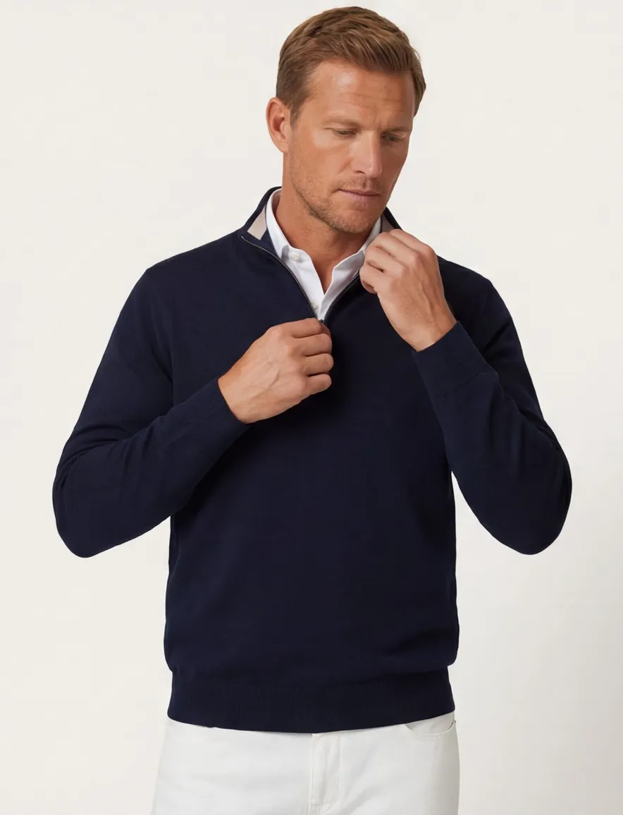 Navy half zip trui Paul & Shark