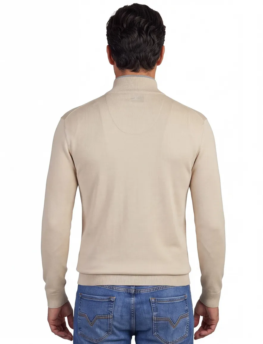 Trui Paul & Shark beige wijde fit katoen