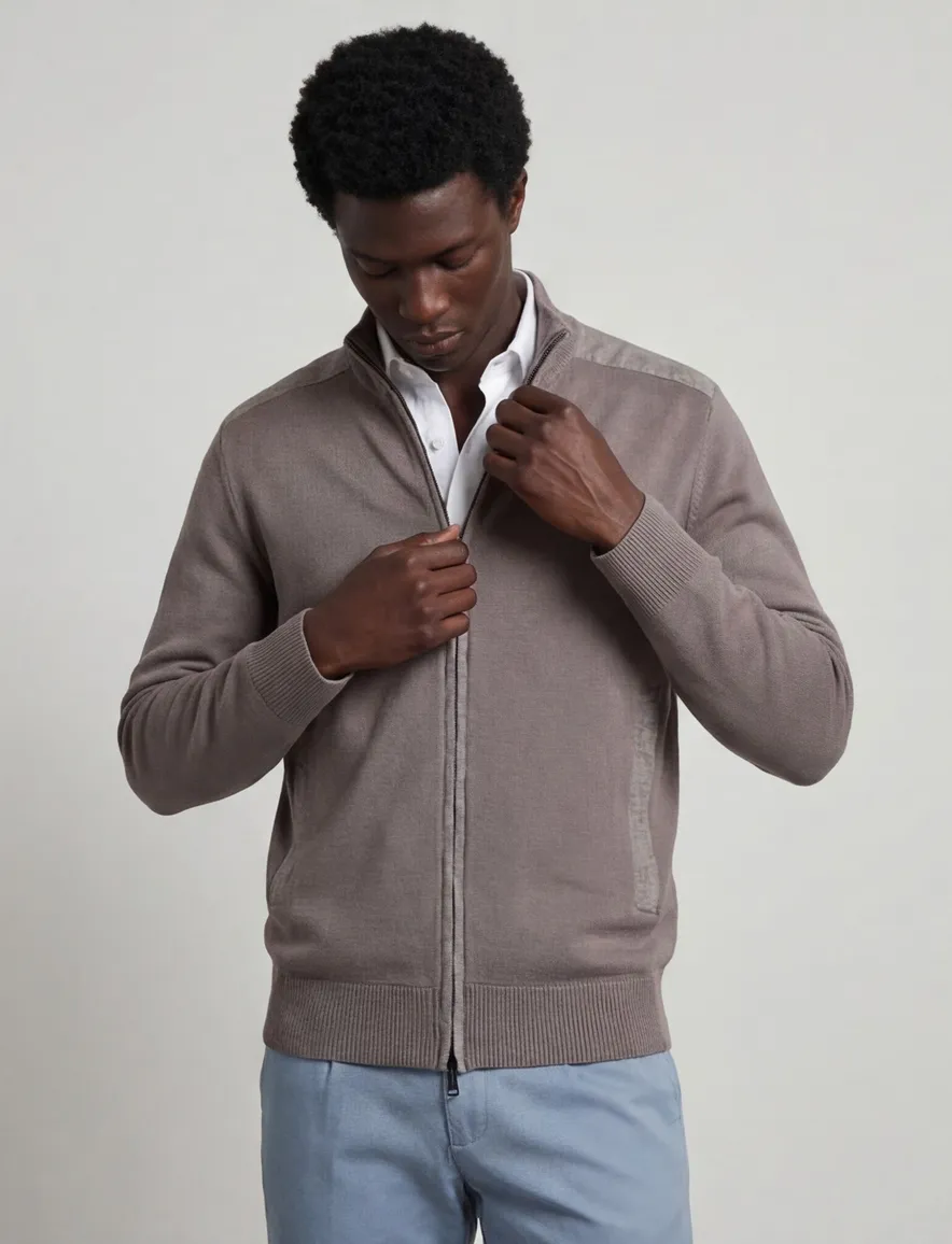 Antraciet Vest Paul & Shark gemeleerde details
