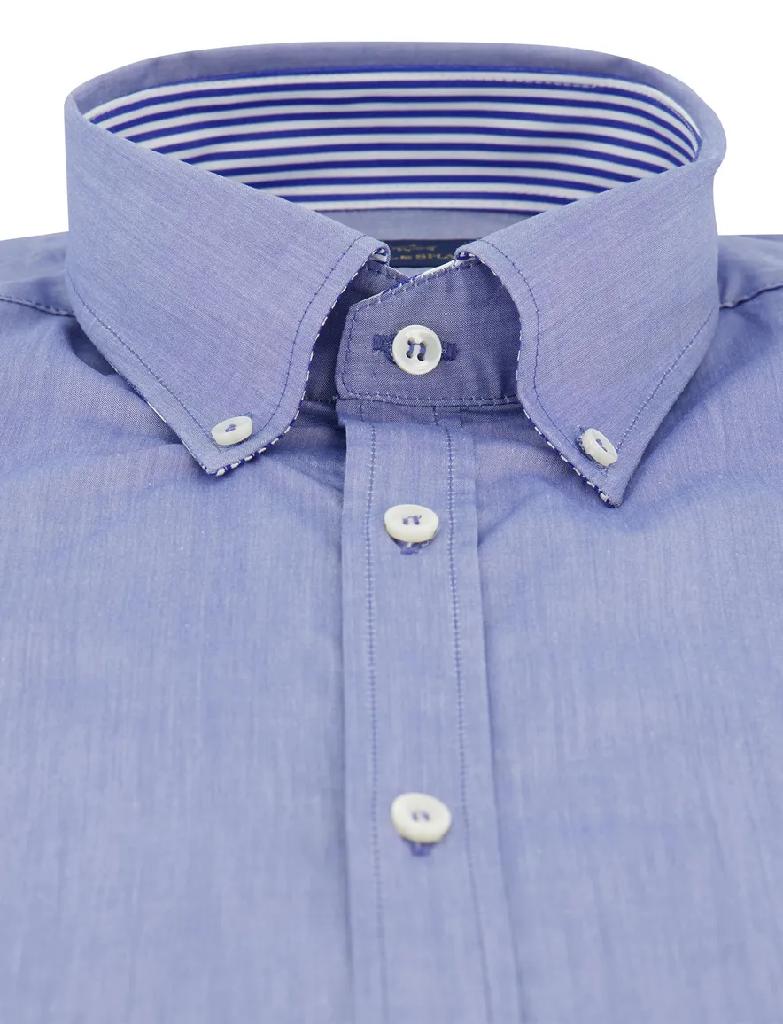 blauw overhemd Paul & Shark wijde fit borstzak