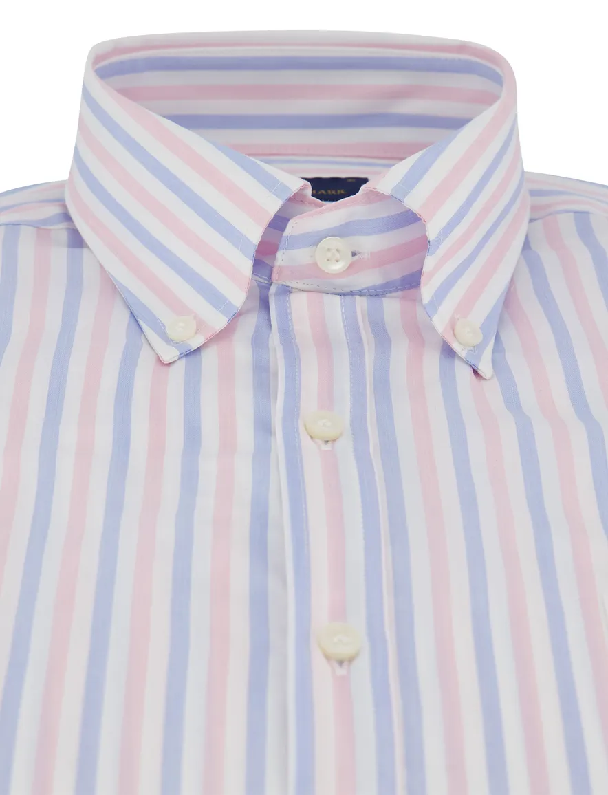 Paul & Shark overhemd roze en blauwe strepen